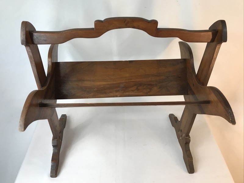 Vintage Mission Arts & Crafts Standing Floor Book Trough Shelf Rack gallery