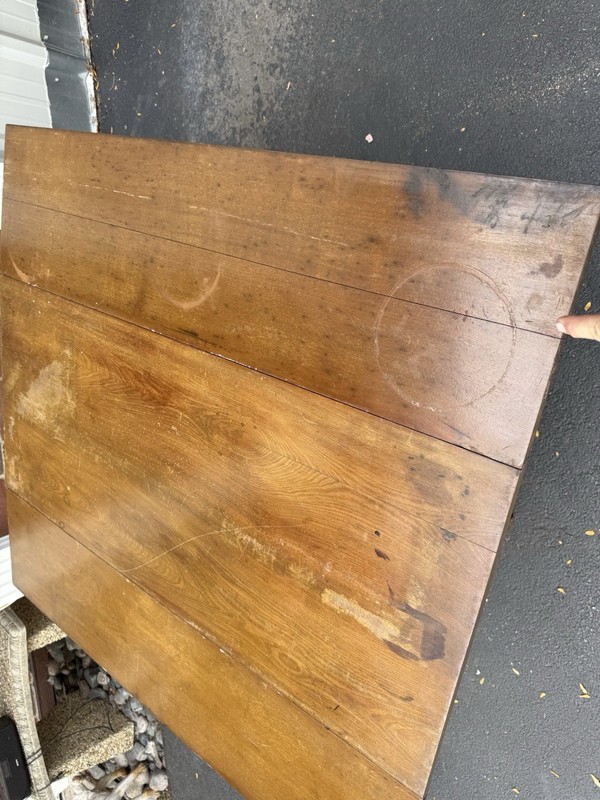 Antique Country Drop Leaf Table Solid Wood Farm Table Straight Leg See Pics gallery