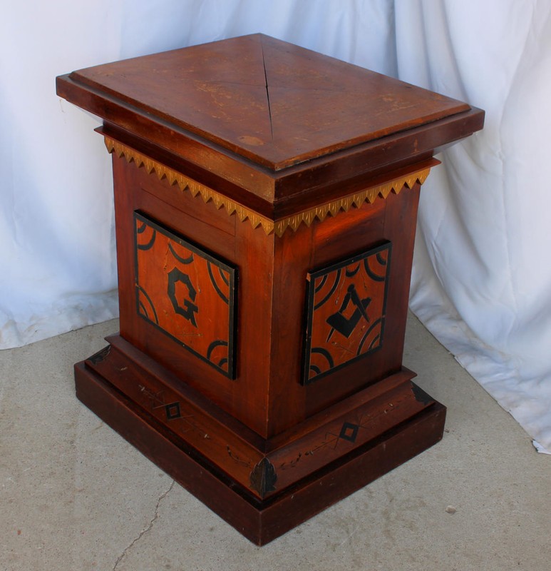 Antique Large Victorian Walnut Pedestal –Mason Lodge Pedestal Stand gallery