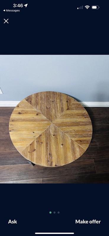 round wood coffee table vintage