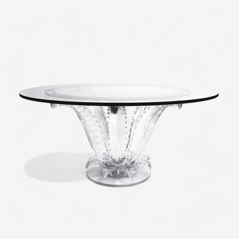 Lalique, Modern Cactus Center Table, Clear Crystal, 72″ France, 1984 456-225