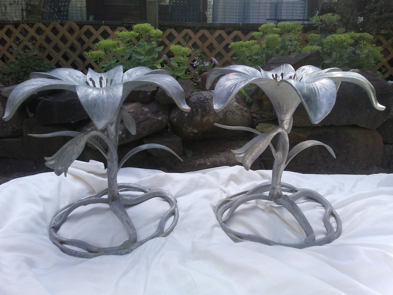 PAIR of Vintage Arthur Court Hollywood Regency Lilly Side/End Tables, No Glass