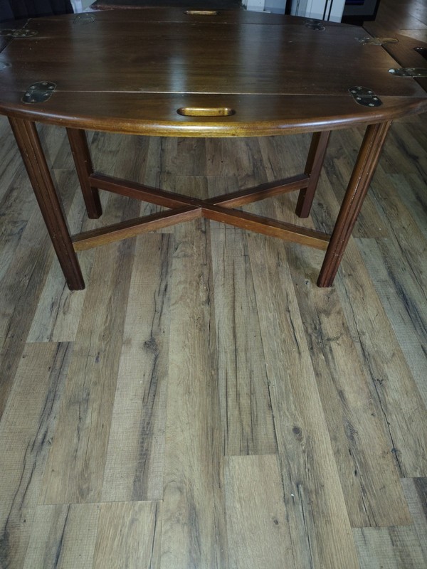 Vintage Butler’s Tray-Top folding w brass hinges Coffee Table gallery