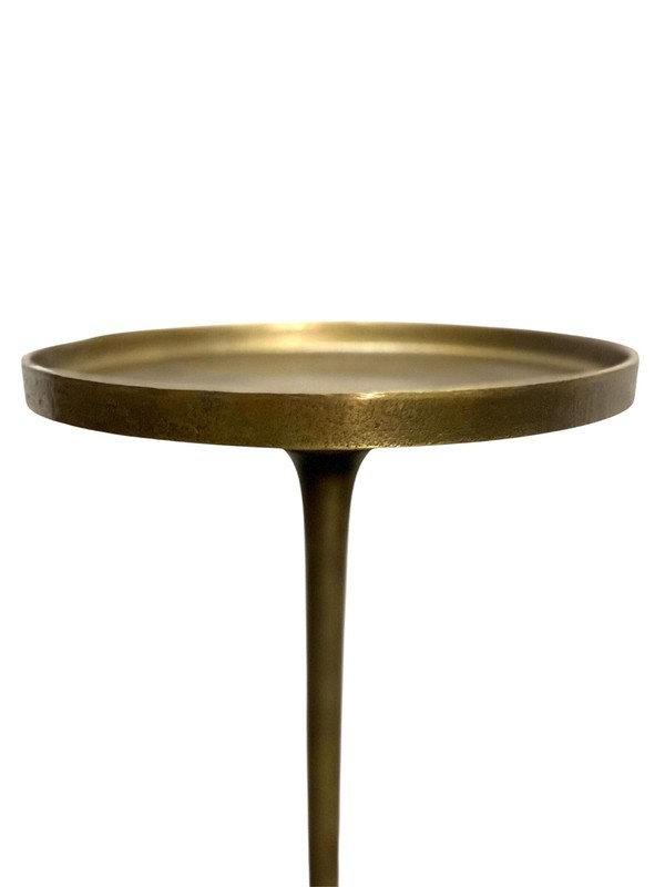 Vintage-Inspired Round Side Table Handmade with Aluminium and Antique Brass gallery
