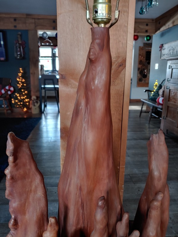 Unique Vintage Cypress Knee Floor Table Lamp working condition 58"H gallery