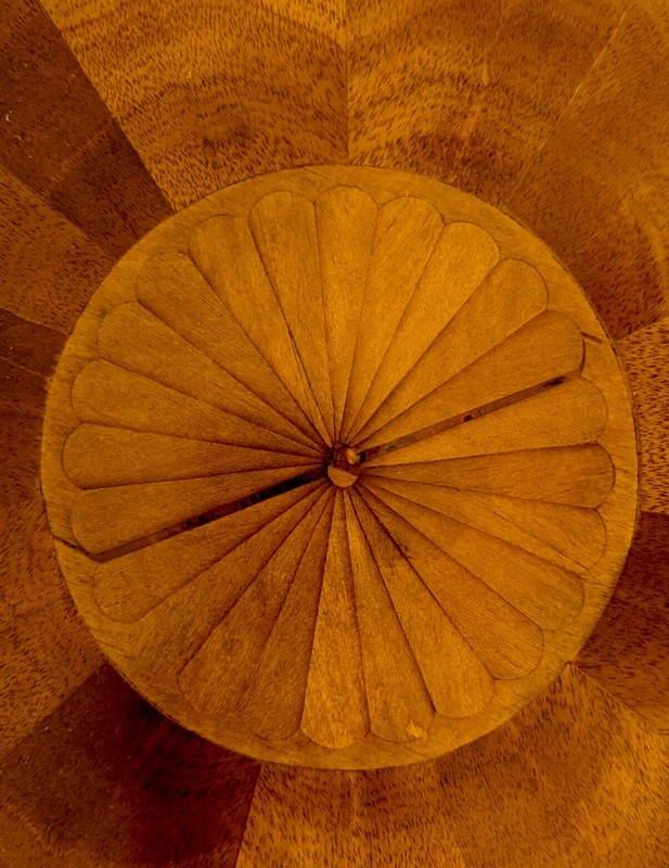 Large, professionally handcrafted Sheraton Crotch mahogany drum / Rent Table gallery