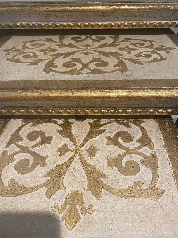 Florentia Vintage Nesting Tables Made In Italy | Hollywood Regency Set Of 3 gallery