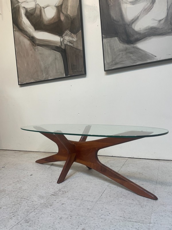 Adrian Pearsall for Craft Associates Mid Century Walnut Jacks Coffee Table gallery