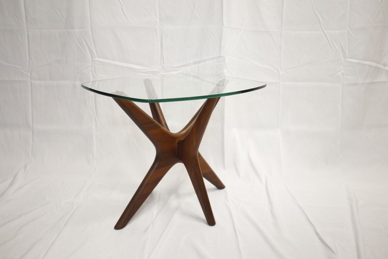 Adrian Pearsall "JAX" Walnut/Crystal Table Set of 3 by Craft Associates gallery