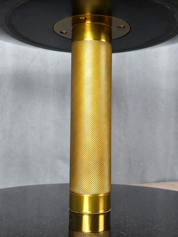 Wyman end table by Theodore Alexander for Ralph Lauren, black marble & brass gallery
