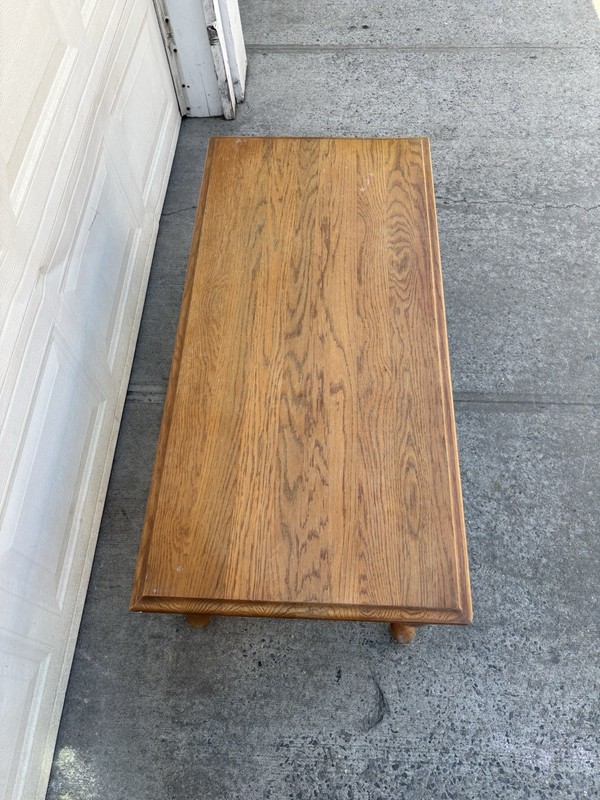 Vintage Oak Queen Anne Style Coffee Table Colonial Style Cocktail Table gallery