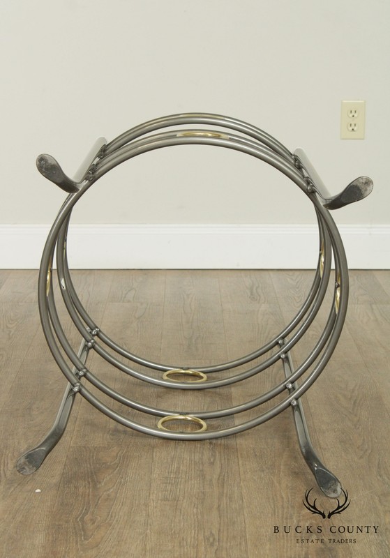 Charleston Forge Pair Circular Iron & Brass Table Bases gallery
