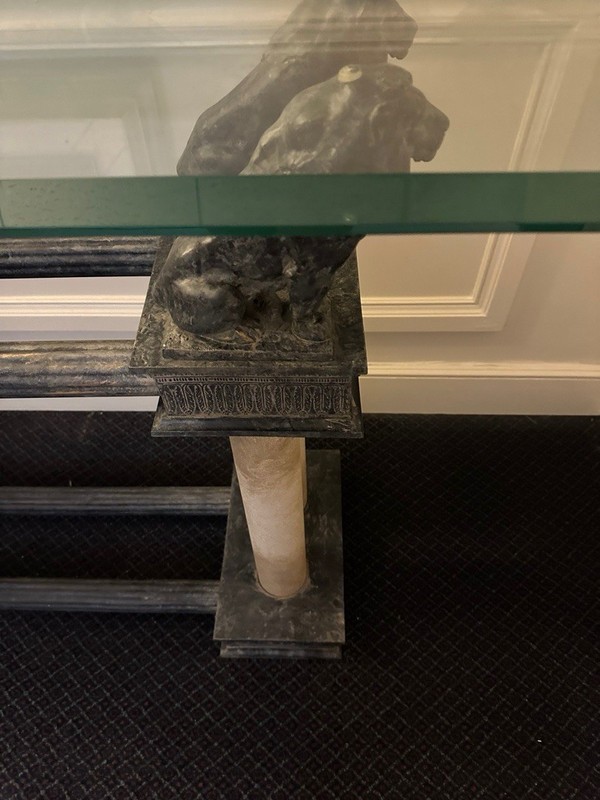 Mid 20th Century Black Lion Console Table gallery