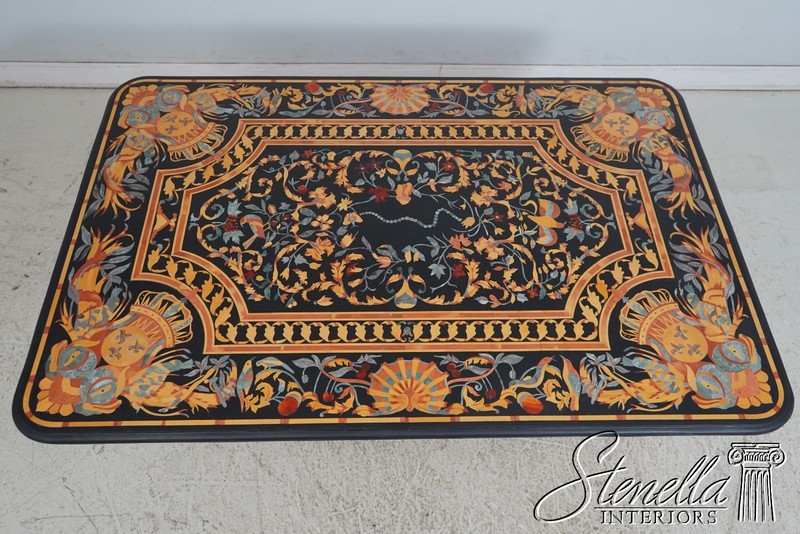 70630: PIETRA DURA Inlaid Marble Top Italian Dining Room Table gallery