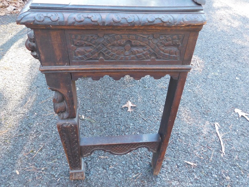 Antique European German English Gothic Desk Hall Table gallery