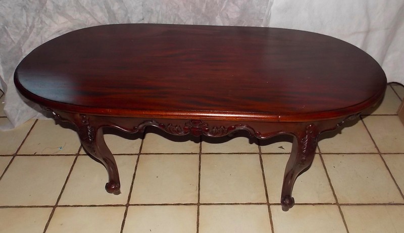 Oval Teak Carved Coffee Table (CT104)