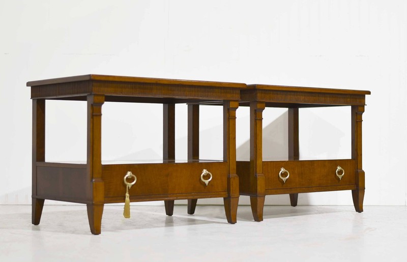 Mid Century Transitional Side Tables by Baker Furniture- A Pair gallery