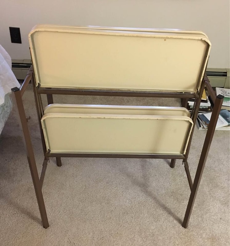 Table folding Vintage 1960s-70s Metal Folding Tray Table – Rare Find gallery