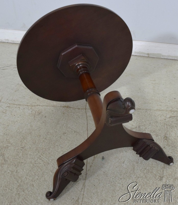 L65084EC: Regency Style Burl Walnut Round Pedestal Table gallery