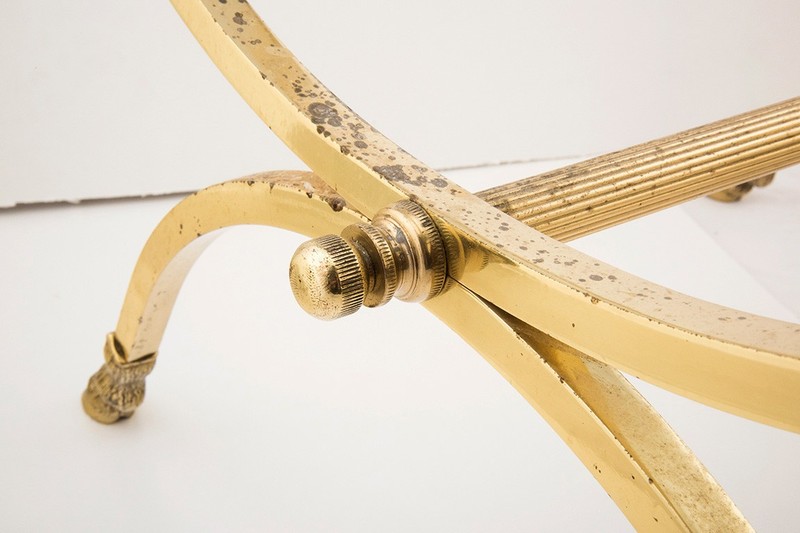 Vintage Maison Jansen Ram Brass Side Table gallery