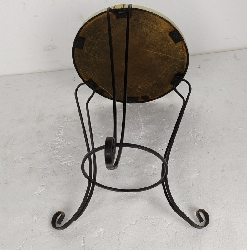 Side Round Table Plant stand Ceramic Tiles Mosaic wrought Iron Legs lovely vint gallery
