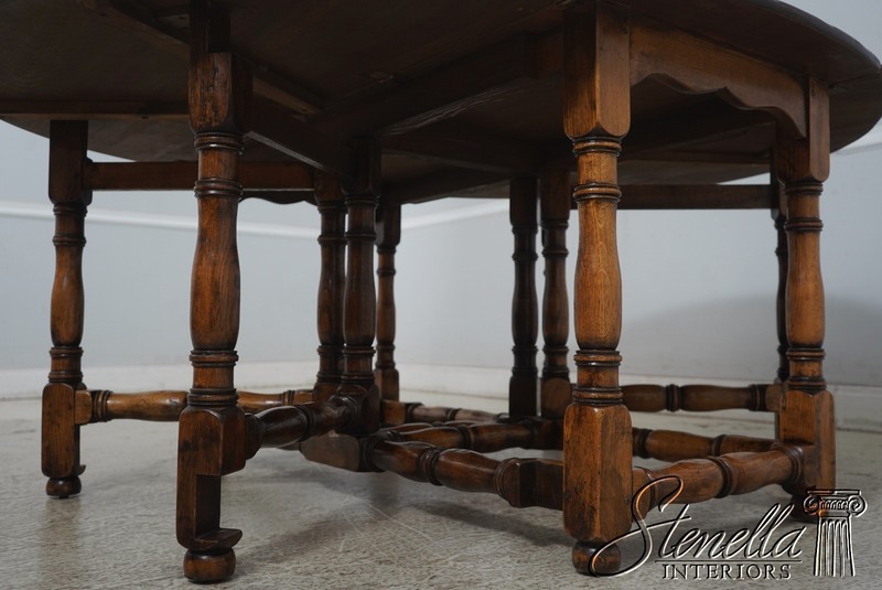 L70660: Vintage English Oak Gate Leg Drop Leaf Dining Table gallery