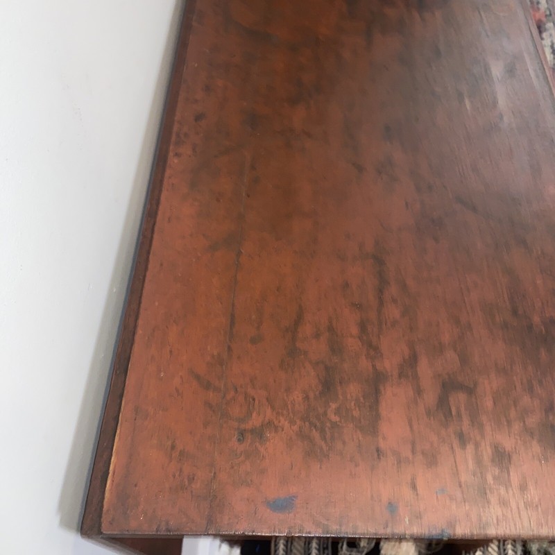 Antique 19TH Century Drop Leaf Table In Antique Red Paint gallery