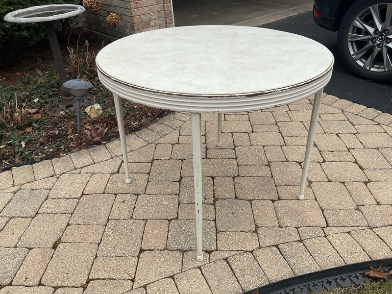 Vintage MCM Durham Line Round Folding Table 35” Diameter- Table #5135 gallery