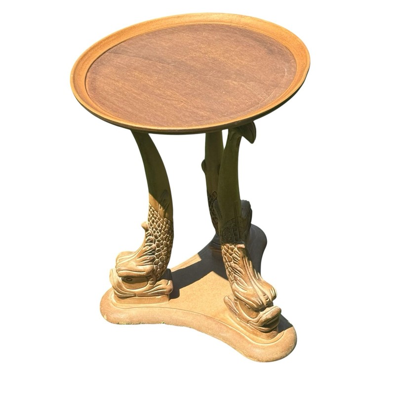 Vintage Italian Dolphin Fish Side Table Hollywood Regency Coastal Accent gallery