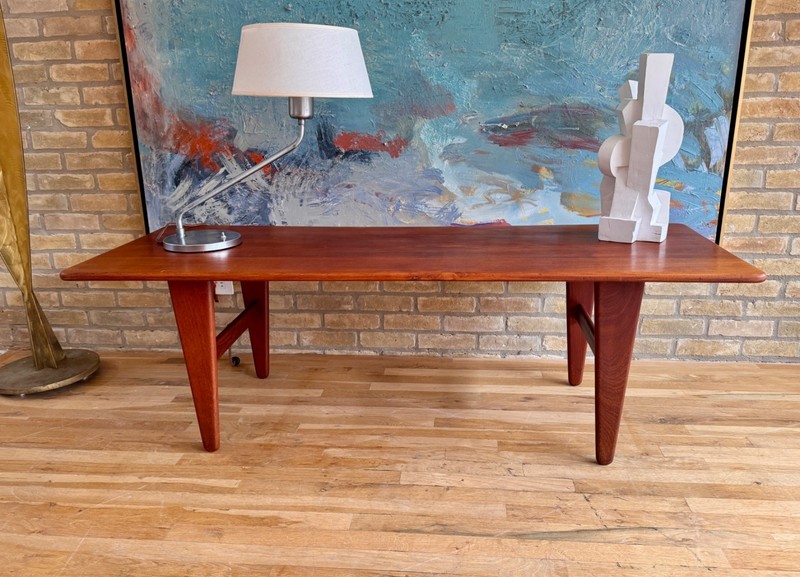 Sweden Teak Wood Coffee Table Danish Denmark Vtg Danish Design Wikkelso Mcm gallery