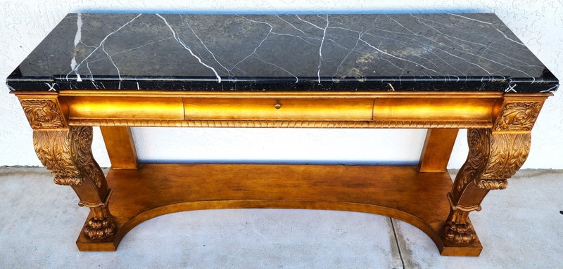 Console Table Marble & Giltwood Italian by HENREDON gallery