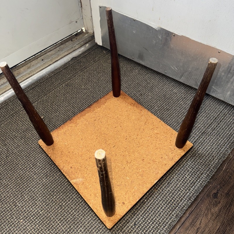 Vintage Mid-Century Modern Square Side Table 15”x15” Wood Tapered Legs Marbled gallery