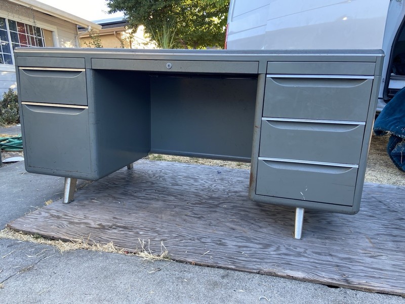 Vintage General Fireproofing Co. Tanker Desk Table- Mid Century gallery