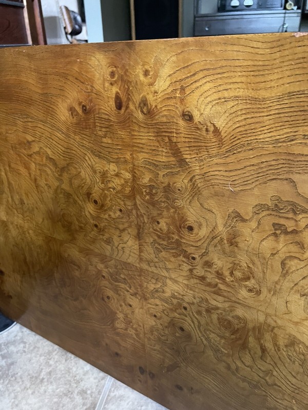 70’s MILO BAUGHMAN walnut Burl Wood Large Cube Table Mid Century Exquisite gallery