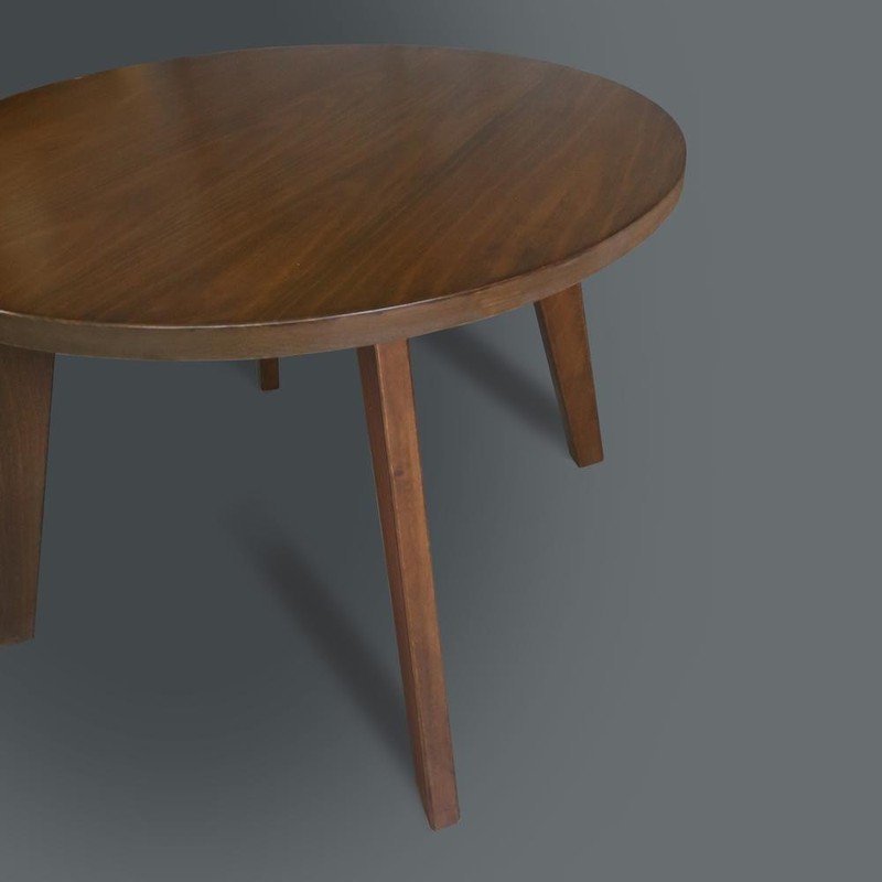 Genuine 24" Round Coffee Table with Solid American Gum - Walnut gallery