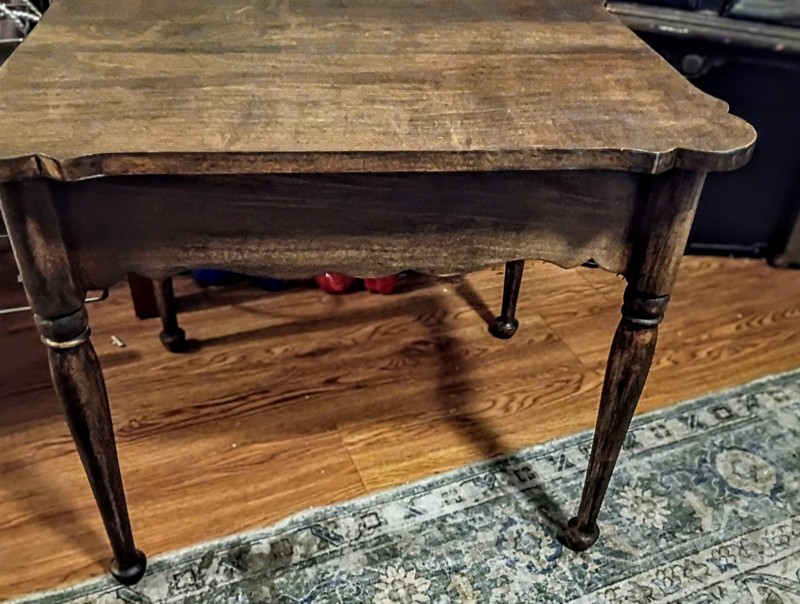 Antique Wooden Accent Table with Drawer and Brass Handle, Brown, Rectangular gallery
