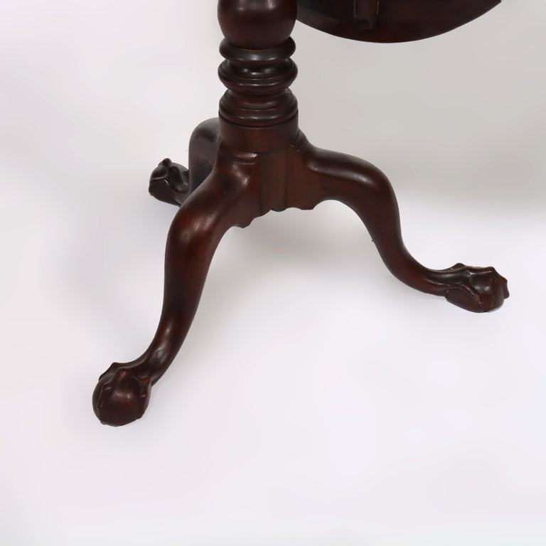 Antique Chippendale Carved Mahogany Tilt Top Table 19thC gallery