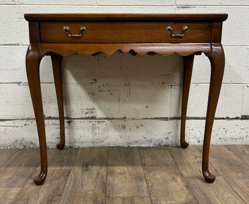 Antique 20th Century Queen Anne Walnut Silver Table Tea Table