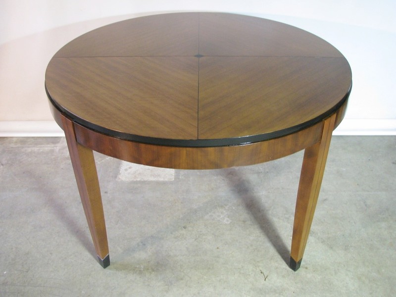 Spectacular Mastercraft Art Deco Dining Table; Patterned Veneers 86"; 1960's gallery