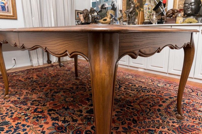 Vintage Louis XV Style Oak Dining Table gallery