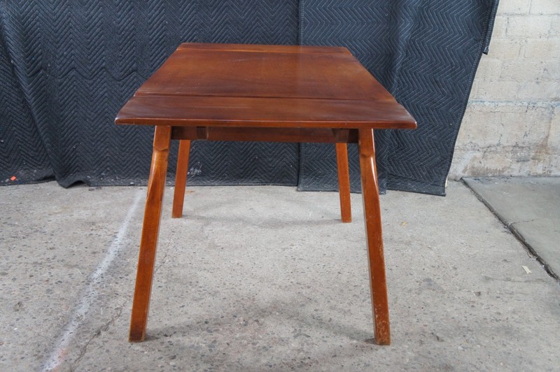 Mid Century Heywood Wakefield Maple Draw Leaf Extendable Dining Table MCM gallery