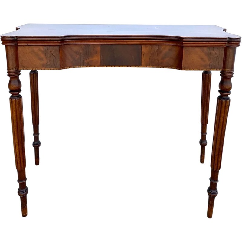 1810 Antique American New England Sheraton Mahogany Fold-Over Card Games Table