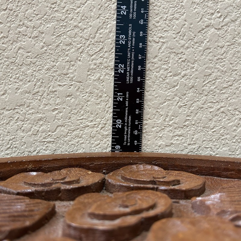 Vintage Asian Oriental Wood Carved Dragon Side Table w Folding Legs 19 Inch Tall gallery