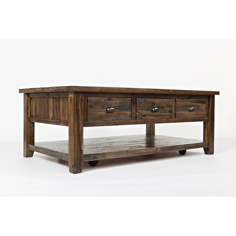 Artisan's Craft Rustic Farmhouse Distressed Solid Wood Coffee Table gallery