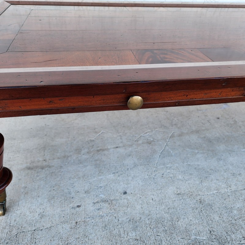 MCM Vintage Wood Inlay Extendable Coffee Table Rolling gallery