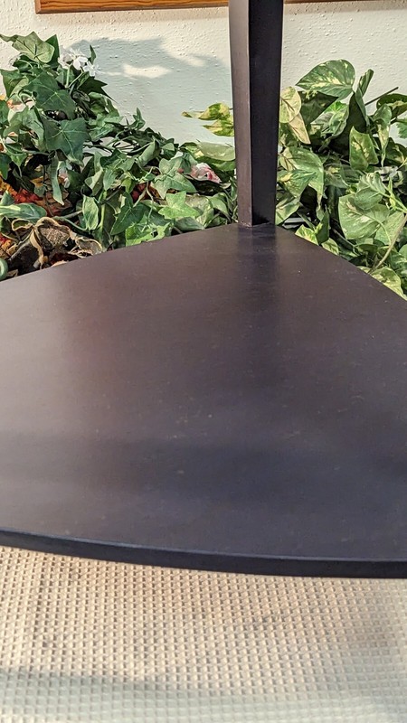 Mid Century Modern Triangle Table Mersman Guitar Pick Mandala Blue Trim Painted gallery
