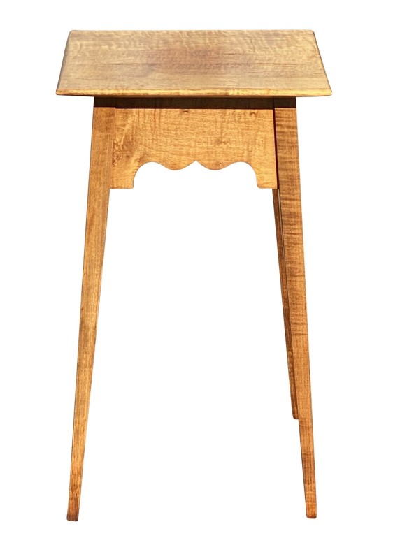 VINTAGE HEPPLEWHITE STYLE TIGER MAPLE SPLAYED LEG WORKTABLE / NIGHTSTAND gallery