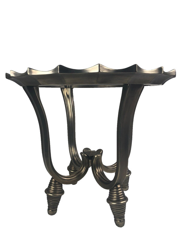Late 20th Century Bernhardt Brass and Glass Mid-Century Modern Style Side Table gallery