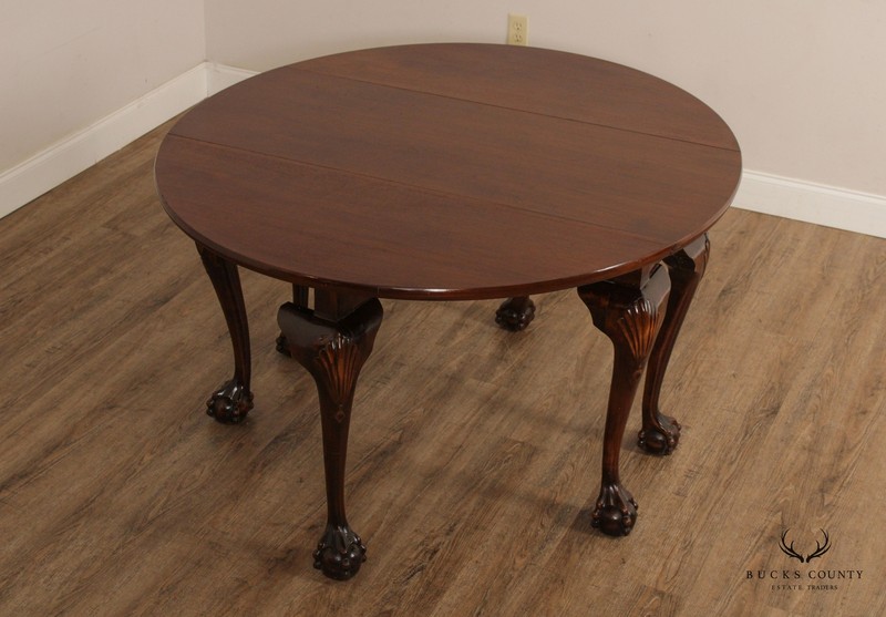 Chippendale Style Carved Mahogany Gate Leg Drop Leaf Table gallery