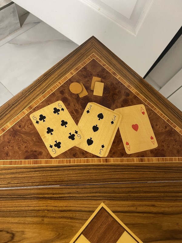 Vintage Colombo Mobili Playing Table Foldable Rose Wood Great Condition 🔥 gallery